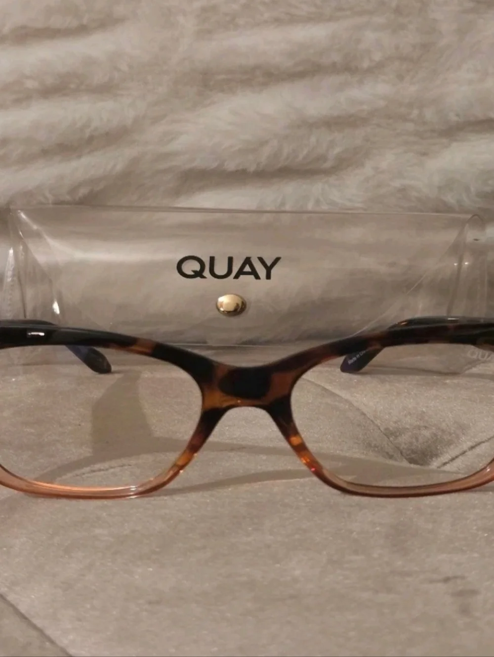QUAY Tortoiseshell 'After Hours Mini' Clear Glasses